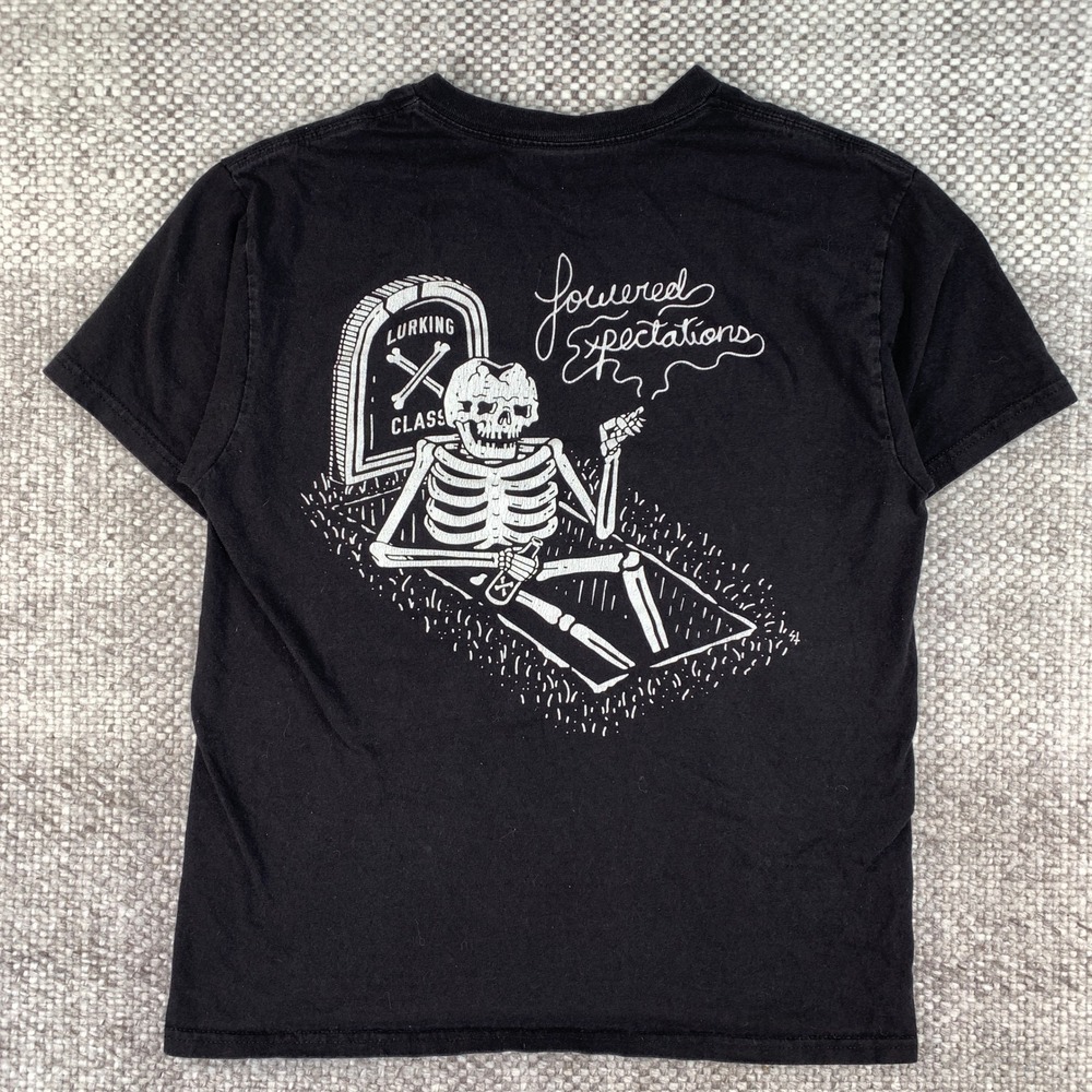 Lurking Class T-Shirt Mens Medium Black Lowered Expectations Skeleton Graphic